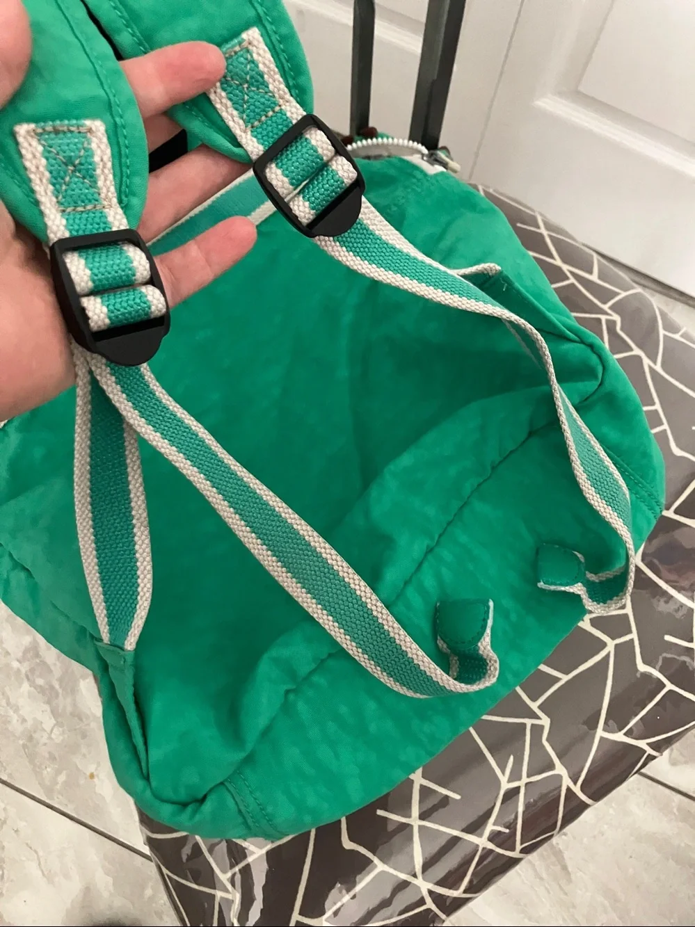 KIPLING KADEN Multi Zip nylon backpack in Island Green Spectator color